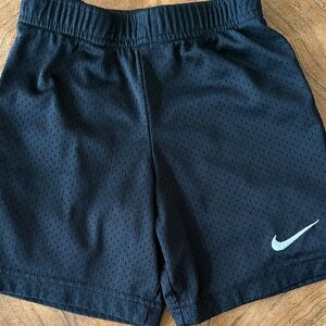Nike Black Mesh Shorts with White Swoosh
Kids size 4